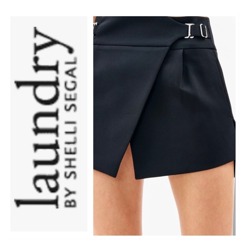 Laundry by Shelli Segal Asymmetrical Black Skirt